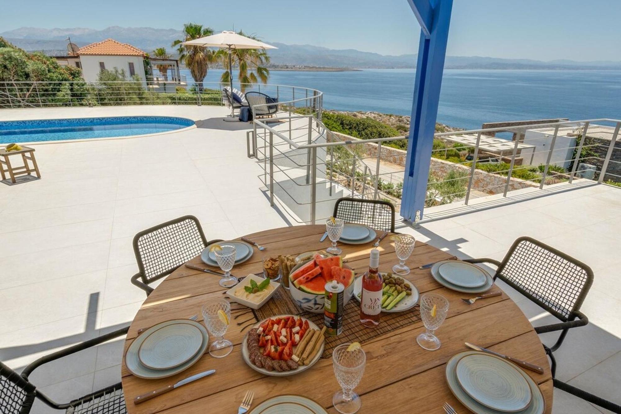 Villa Hemera Ocean View Private Heated Pool Chorafakia Dış mekan fotoğraf