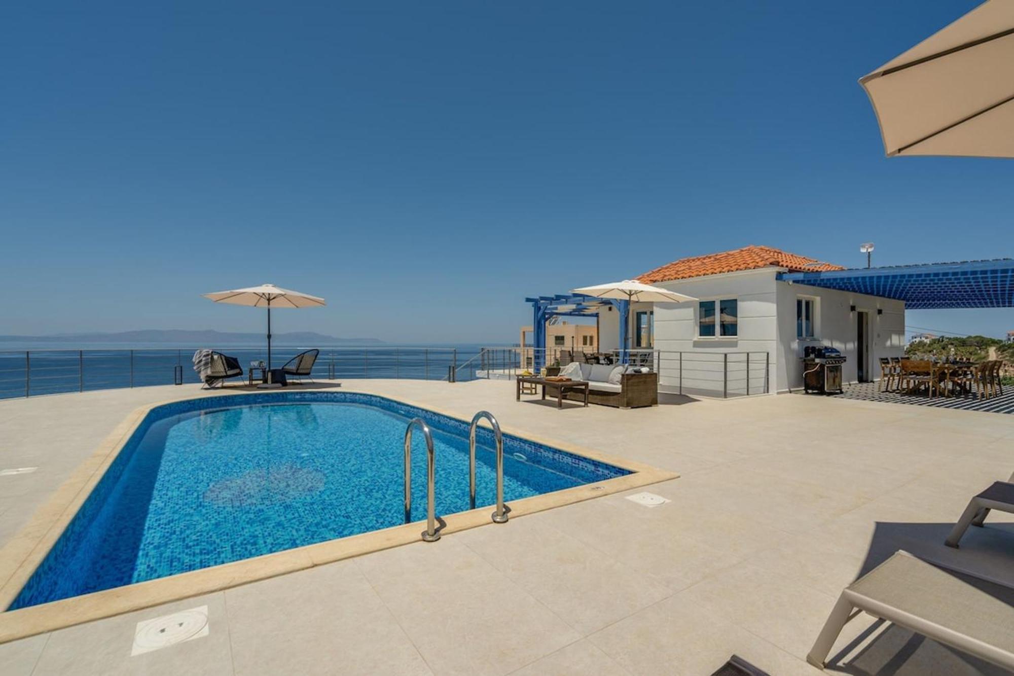 Villa Hemera Ocean View Private Heated Pool Chorafakia Dış mekan fotoğraf