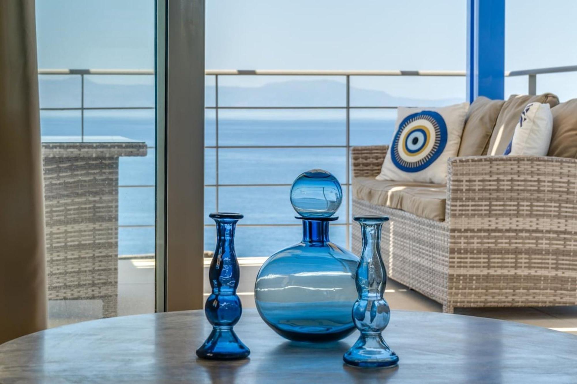 Villa Hemera Ocean View Private Heated Pool Chorafakia Dış mekan fotoğraf