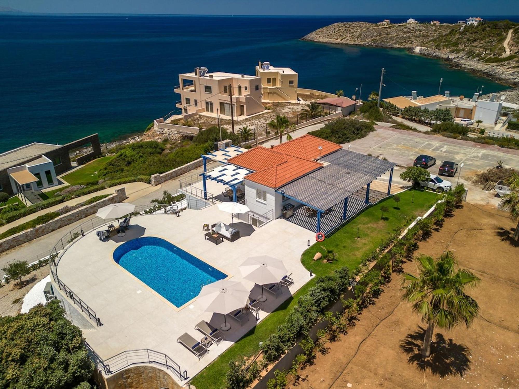 Villa Hemera Ocean View Private Heated Pool Chorafakia Dış mekan fotoğraf