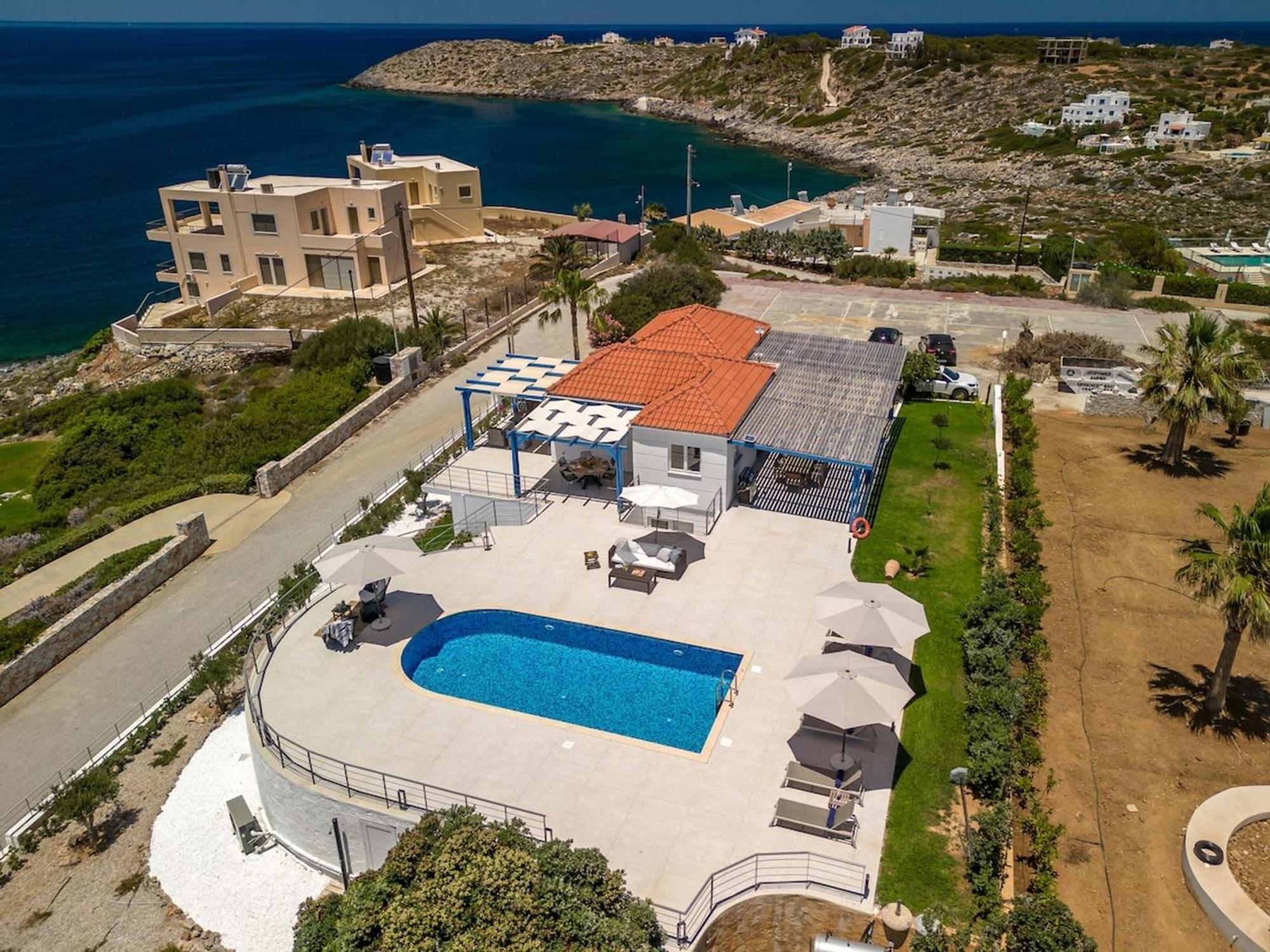 Villa Hemera Ocean View Private Heated Pool Chorafakia Dış mekan fotoğraf