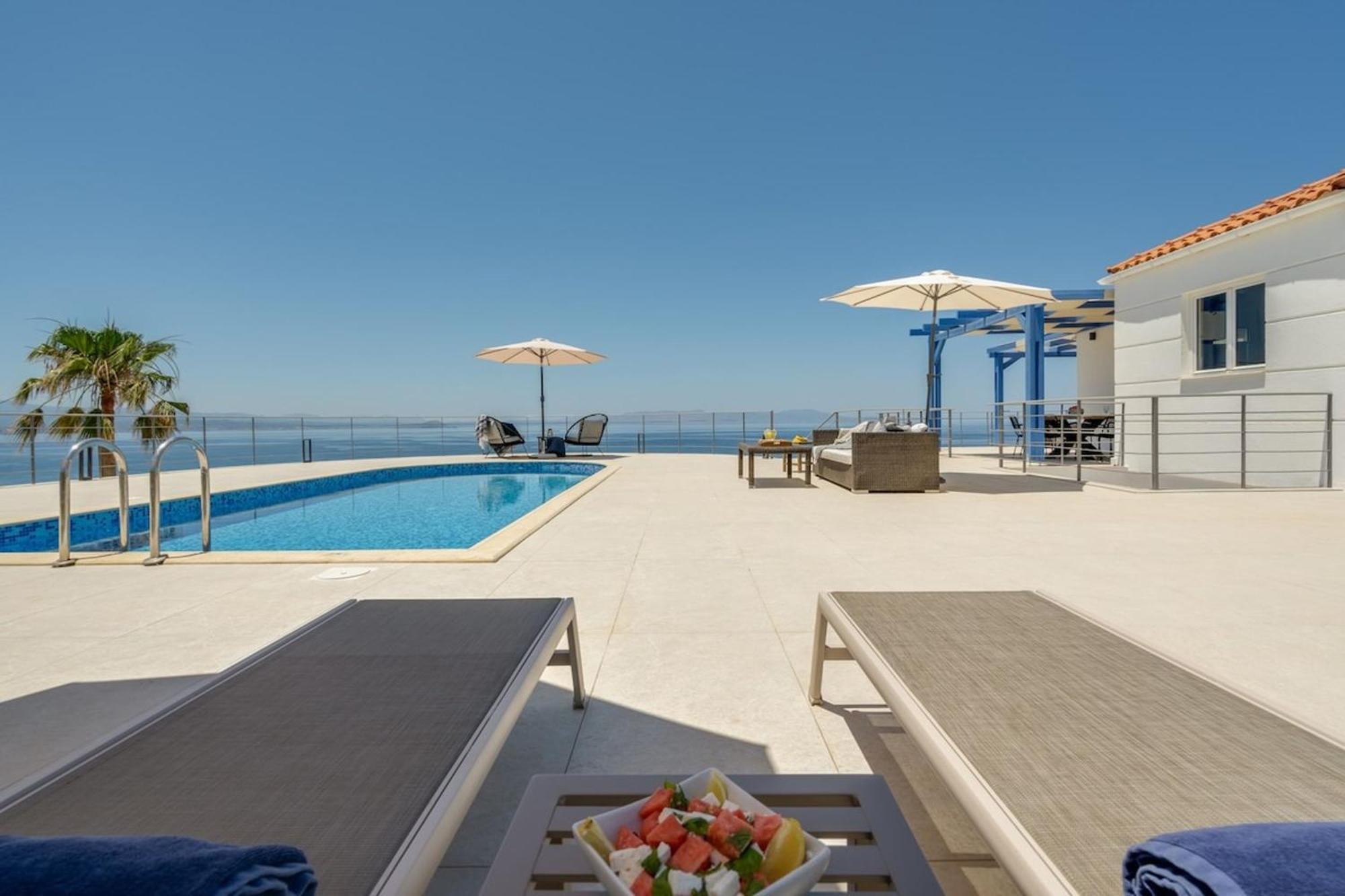 Villa Hemera Ocean View Private Heated Pool Chorafakia Dış mekan fotoğraf