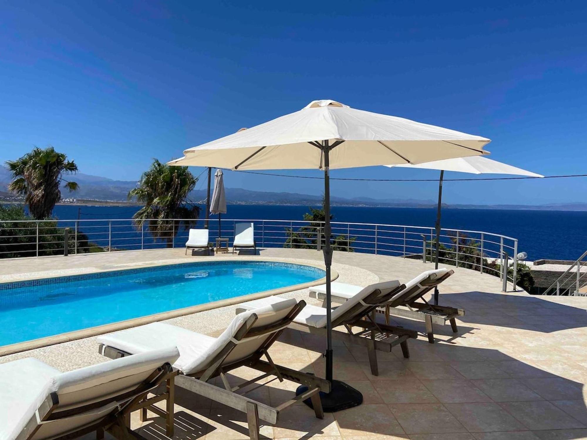 Villa Hemera Ocean View Private Heated Pool Chorafakia Dış mekan fotoğraf
