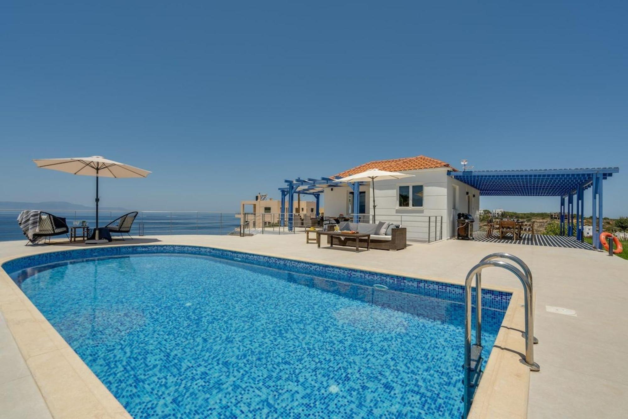 Villa Hemera Ocean View Private Heated Pool Chorafakia Dış mekan fotoğraf