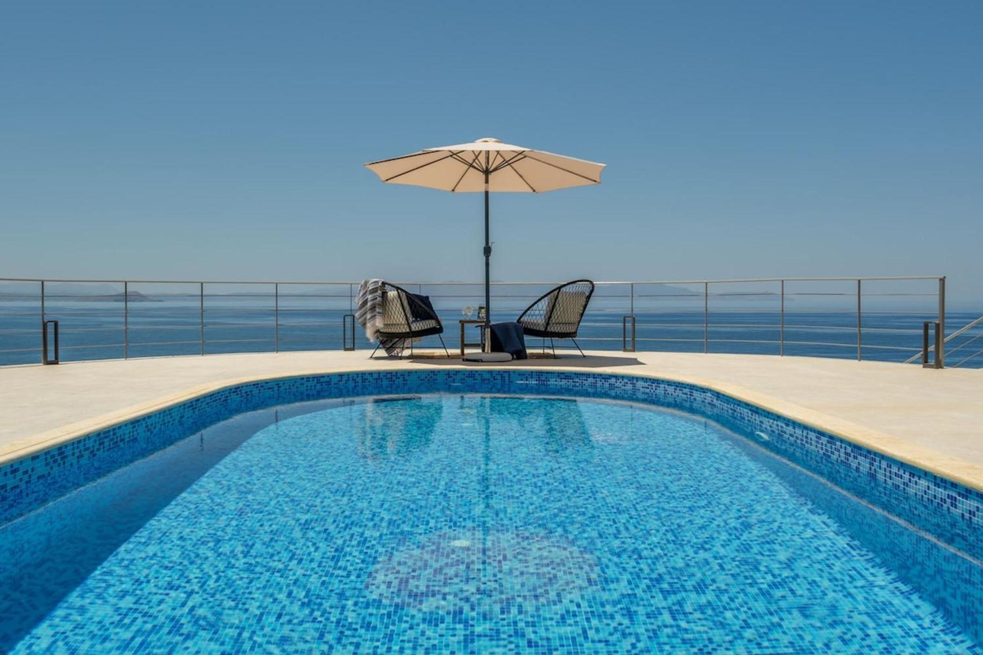 Villa Hemera Ocean View Private Heated Pool Chorafakia Dış mekan fotoğraf